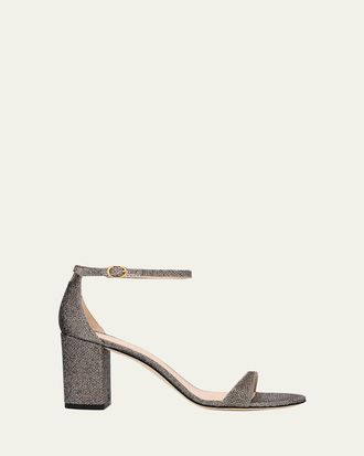 Stuart Weitzman Nudist 75mm Metallic Block Sandals