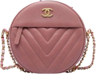 Chanel Pre-owned Crossbody Bag - Dames - Vintage Schoudertas - Roze - ONE Size - Leer - Vintage