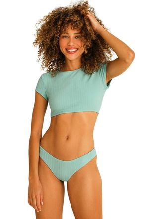 Dippin' Daisy's Swimwear Joni Short Cap Sleeve Bikini Top in Surf Rider at Nordstrom, Size Large