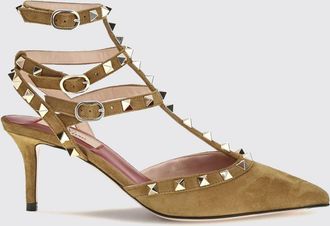 Valentino Garavani D&eacute;collet&eacute; slingback Rockstud in camoscio con borchie