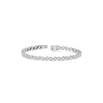Diamond2Deal Sterling Silver 5.4 Ct Pear Lab Grown Diamond Tennis Bracelet 7 VS1, F-E