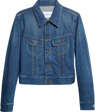 Givenchy Regular Fit Cotton Denim Jacket in Medium Blue at Nordstrom, Size 38