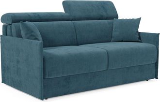 Divani.Store Miryam Sof&aacute; Cama Con Reposacabezas Reclinables En Suave Tejido Antimanchas T31 189 Cm Petroleo