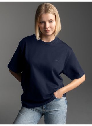Trigema T-Shirt TRIGEMA TRIGEMA Heavy Oversized T-Shirt, Damen, Gr. XL, blau (navy), 100% Baumwolle, Shirts T-Shirt