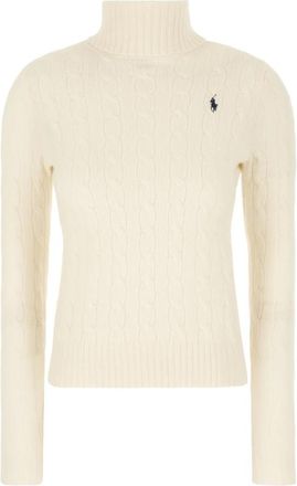 Polo Ralph Lauren Wollen kabelgebreide coltrui met kasjmier - Dames - Coltruien - Beige - S - Wol - Truien & Vesten
