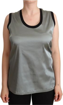 Dolce & Gabbana Mouwloze Blouse - Dames - Tops zonder mouwen - Grijs - 2XL - Nylon - Tops