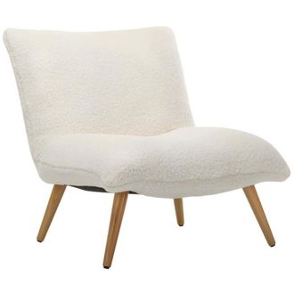 Vente-Unique Vente-unique - Poltrona in tessuto sherpa effetto pelle di pecora Bianco - pepita