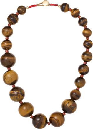 Roxanne Assoulin The Very Big Bead Stone Necklace in Tigers Eye/Lapis at Nordstrom