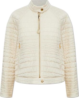 Moncler Aubrieta Down Jacket - Dames - Gewatteerde jassen - Beige - M - Leer - Jassen
