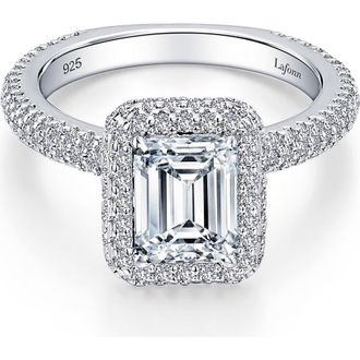 Lafonn Simulated Diamond Halo Ring in Silver at Nordstrom Rack, Size 7