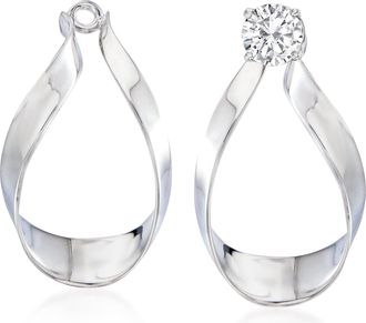 Ross-Simons Sterling Silver Ribbon Drop Earring Jackets