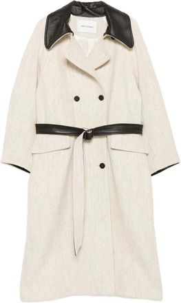 Mark Kenly Domino Tan Cibel Wool Double-breasted Coat