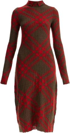 Burberry Dames, Jurken, Rood, Maat: XS Wol