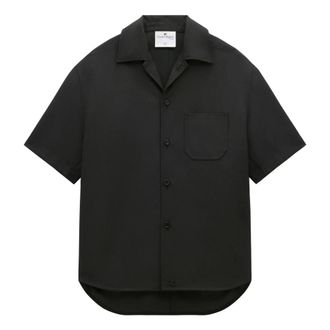 Courr&egrave;ges Short Sleeve Shirts, male, Black, Size: XS Button-Front Short Sleeve Shirt