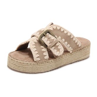 Mou Sliders, female, Beige, Size: 10 US Jute Sandal