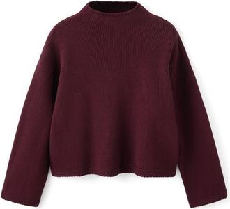 Mango Mock Neck Sweater in Wine at Nordstrom, Size X-Large