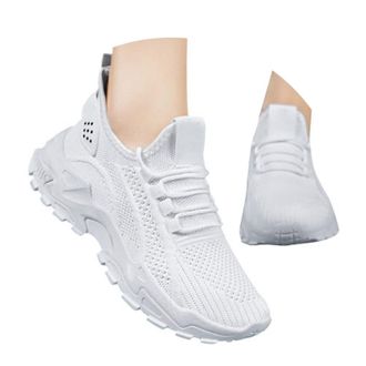 Generic Womens Ballet Flat Shoes Flat Comfort Breathable Wide Fitting Flat Trainer Adjustable Fit Comfortable Walking Shoes with Memory Foam Flat Breathable N