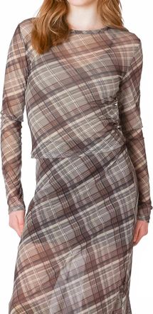 Dex Clothing Mesh Crewneck Top In Grey