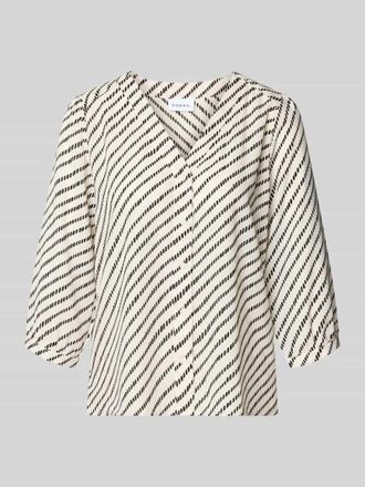 Comma Relaxed Fit Bluse mit V-Ausschnitt in Offwhite, Gr&ouml;&szlig;e 34