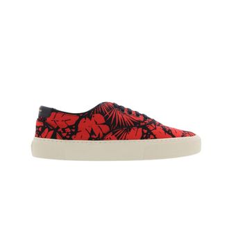 Saint Laurent Sneakers, male, Red, Size: 7 1/2 US Olona Palm Mix Sneakers