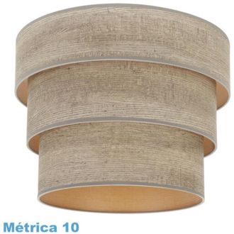 Fabrilamp Pantalla Colgante Triple Smile M10 Madera Gris 50dx40dx28h