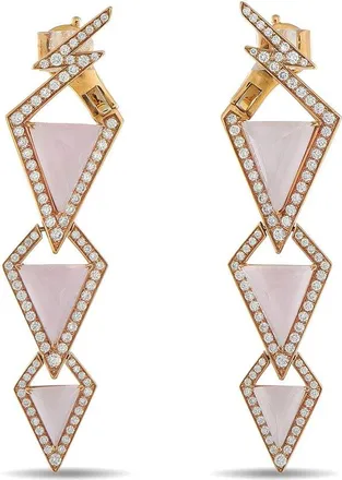 Stephen Webster 18K 1.68 ct. tw. Diamond & Rose Quartz Earring (Authentic Pre- Loved)