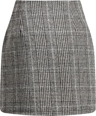 Generic Womens High Waist Plaid Skirt Pencil Wool Knee Length, Fall Bodycon A Line Pencil Plaid Mini Skirt (Light Coffee,M)