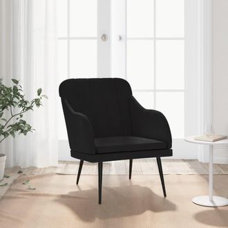 vidaXL Sill&oacute;n De Terciopelo Negro 63x76x80 Cm Vidaxl