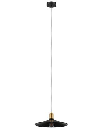 Eglo Eglo Bridport 1 Light Pendant With Black Finish & Brushed Gold Accent