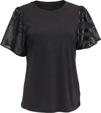 Michael Kors Bell Sleeves Blouse in Black Cotton