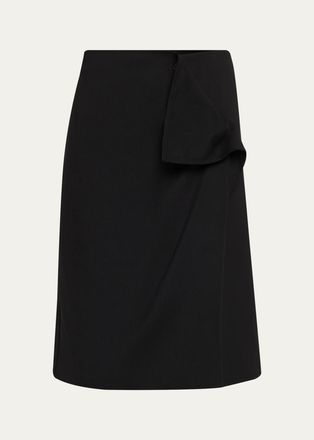 6397 Dog-Ear Wrap Knee-Length Skirt