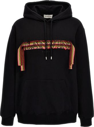 Lanvin Black Oversized Logo-applique Hoodie