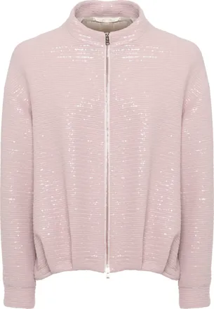 Herno Pink Sequin Crewneck Jacket