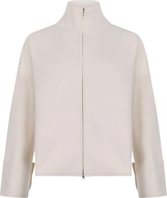 Max Mara Cardigans, female, White, Size: S Plava Zip-up Cardigan