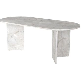 Vente-Unique Tavolo da pranzo 8 persone Effetto marmo Bianco - TOPANIA