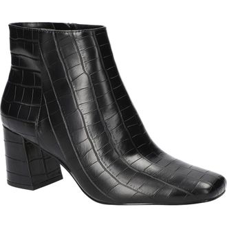 Bella Vita Wilma Croc Embossed Bootie in Black Croco at Nordstrom, Size 7.5