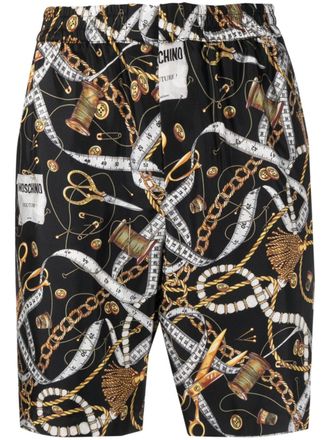 Moschino Bermuda shorts met print - Zwart