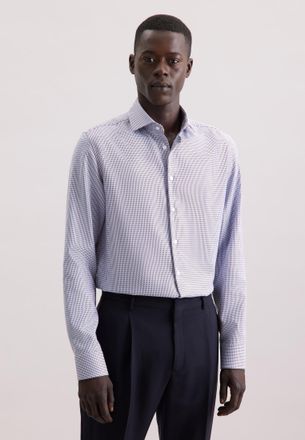 Seidensticker Businesshemd SEIDENSTICKER Schwarze Rose, Herren, Gr. S (38), normale &Auml;rmell&auml;ngen, bordaux, 100% Baumwolle, Hahnentrittmuster, slim fit, 2-Knopf-Mansc