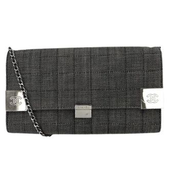 Chanel Pre-owned Vintage Denim Clutch - Dames - Pre-owned - Grijs - Maat: ONE Size Denim
