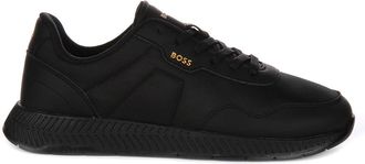 HUGO BOSS Sneakers, male, Black, 10 UK, Black Titanium Mesh Trainers for Men