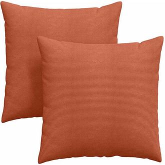 vidaXL Cojines De Sof&aacute; 2 Pcs Rojo Naranja 60 X 60 Cm Tela De Pana Vidaxl