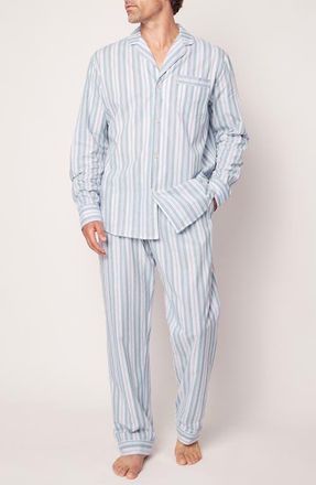 Petite Plume Featherweight Stripe Pima Cotton Pajamas in Blue at Nordstrom, Size X-Small