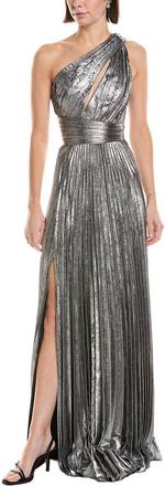 Marchesa Metallic Lame One-Shoulder