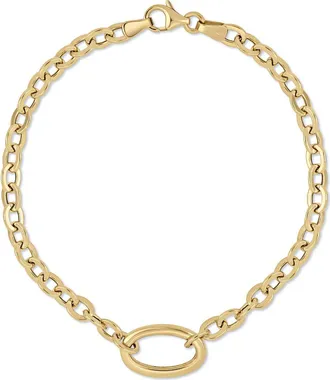 Bony Levy 14K Gold Oval Line Bracelet in 14K Yellow Gold at Nordstrom, Size 7