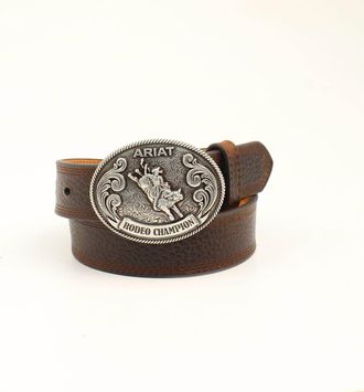 Ariat Kids Rodeo Champ Buckle Belt in Dark Brown, Size 28, by Ariat