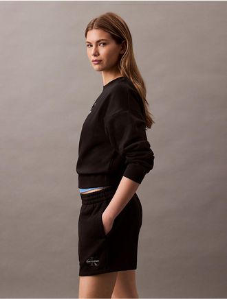 Calvin Klein Jeans Calvin Klein Womens Monologo Fleece Pull-On Shorts - Black - XS
