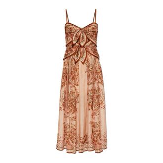 Zimmermann Vestido Aster de Seda Hombros Descubiertos - Dresses - Mujer - Beige - XS
