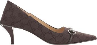 Gucci Brown Logo Vittoria Pumps