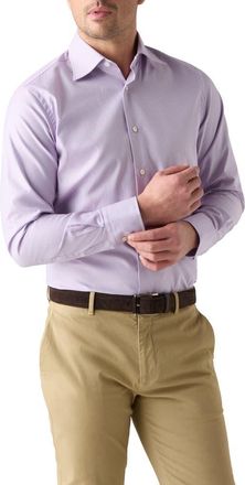 Robert Talbott Madison Check Light Weight Poplin Shirt in Contemporary fit in Pink at Nordstrom, Size 17.5 - 35