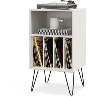 Costway Record Player Stand 3-Tier Turntable Stand-White